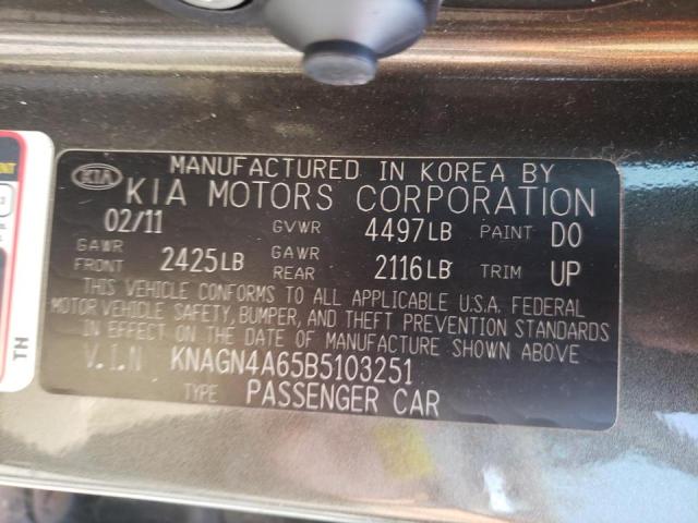 Photo 10 from auction – 2011 KIA OPTIMA EX with VIN KNAGN4A65B5103251