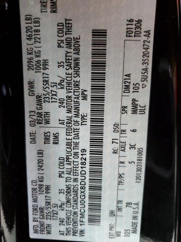 Photo 10 from auction – 2013 FORD ESCAPE SE with VIN 1FMCU0GX8DUD18219