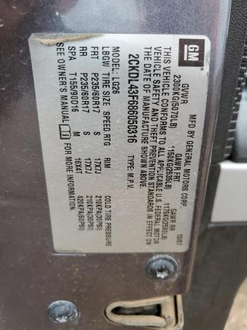 Photo 10 from auction – 2008 PONTIAC TORRENT with VIN 2CKDL43F686050316