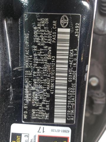 Photo 10 from auction – 2014 TOYOTA AVALON BAS with VIN 4T1BK1EB1EU112143