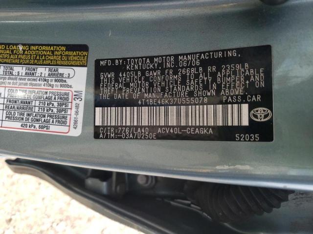Photo 10 from auction – 2007 TOYOTA CAMRY CE with VIN 4T1BE46K37U555078