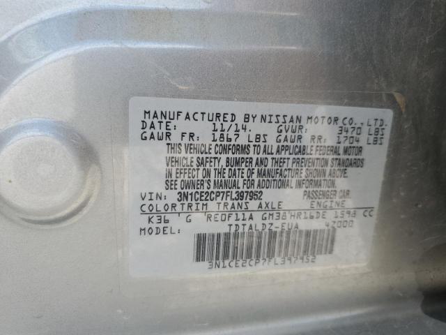 Photo 10 from auction – 2015 NISSAN VERSA NOTE with VIN 3N1CE2CP7FL397952