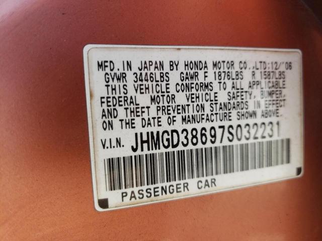 Photo 10 from auction – 2007 HONDA FIT S with VIN JHMGD38697S032231