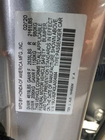 Photo 10 from auction – 2020 ACURA TLX TECHNO with VIN 19UUB2F43LA004884