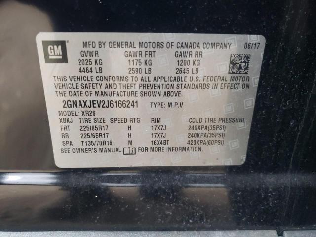 Photo 10 from auction – 2018 CHEVROLET EQUINOX LT with VIN 2GNAXJEV2J6166241