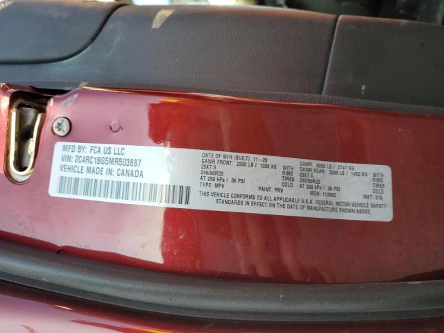 Photo 10 from auction – 2021 CHRYSLER PACIFICA T with VIN 2C4RC1BG5MR503887
