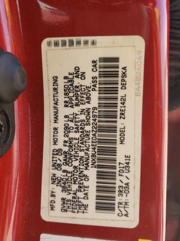 Photo 10 from auction – 2010 TOYOTA COROLLA with VIN 1NXBU4EE0AZ224979