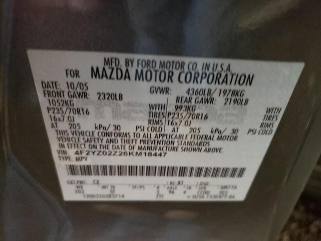 Photo 10 from auction – 2006 MAZDA TRIBUTE I with VIN 4F2YZ02Z26KM18447
