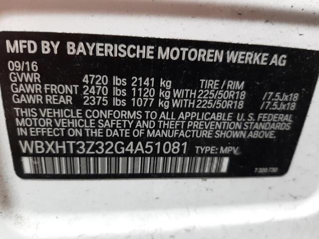 Photo 10 from auction – 2016 BMW X1 XDRIVE2 with VIN WBXHT3Z32G4A51081