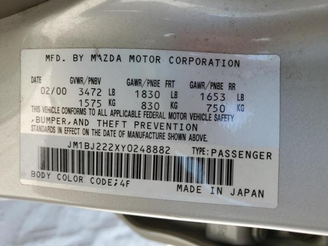 Photo 10 from auction – 2000 MAZDA PROTEGE DX with VIN JM1BJ222XY0248882