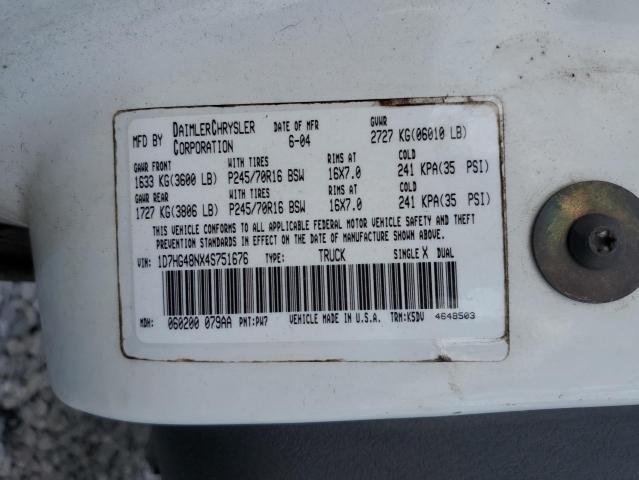 Photo 10 from auction – 2004 DODGE DAKOTA QUA with VIN 1D7HG48NX4S751676