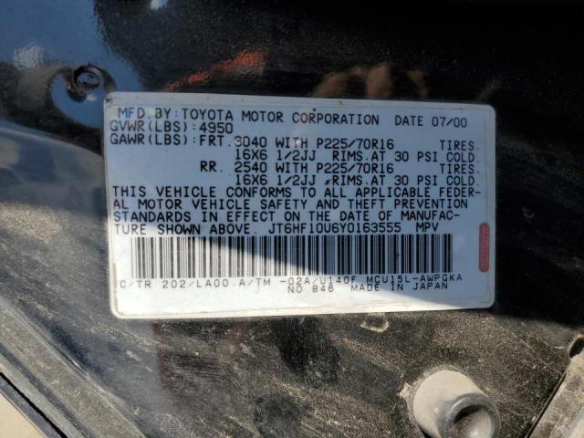 Photo 10 from auction – 2000 LEXUS RX 300 with VIN JT6HF10U6Y0163555