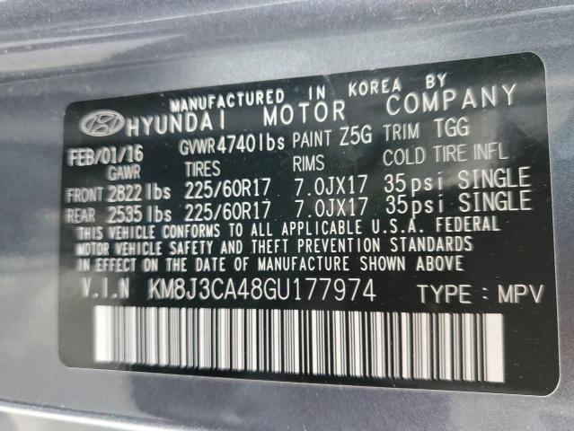 Photo 10 from auction – 2016 HYUNDAI TUCSON LIM with VIN KM8J3CA48GU177974