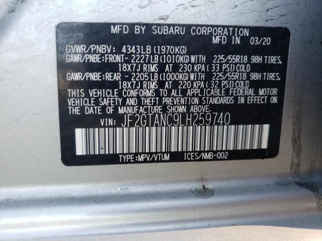 Photo 10 from auction – 2020 SUBARU CROSSTREK with VIN JF2GTANC9LH259740