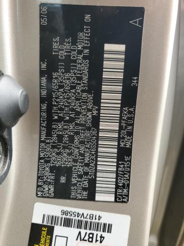Photo 10 from auction – 2006 TOYOTA SIENNA CE with VIN 5TDZA23C46S504367