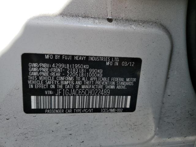 Photo 10 from auction – 2012 SUBARU IMPREZA PR with VIN JF1GJAC65CH022489