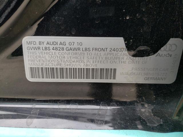 Photo 10 from auction – 2011 AUDI A4 PREMIUM with VIN WAUDFAFL9BN015722