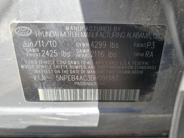 Photo 10 from auction – 2011 HYUNDAI SONATA GLS with VIN 5NPEB4AC3BH091187