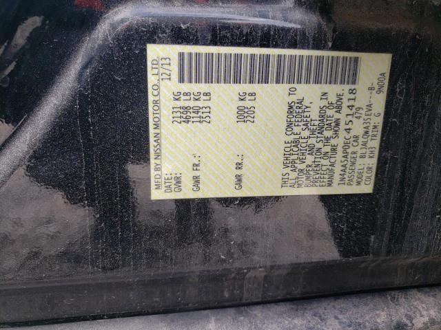 Photo 10 from auction – 2014 NISSAN MAXIMA S with VIN 1N4AA5AP0EC451418