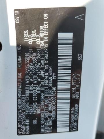 Photo 10 from auction – 2011 TOYOTA SIENNA XLE with VIN 5TDDK3DC4BS010340