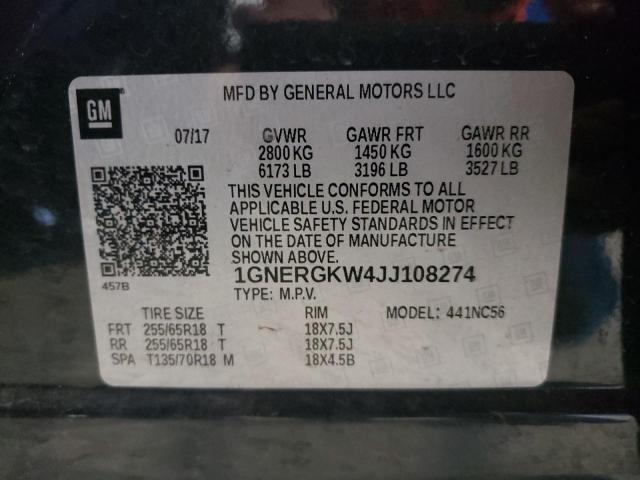 Photo 10 from auction – 2018 CHEVROLET TRAVERSE L with VIN 1GNERGKW4JJ108274