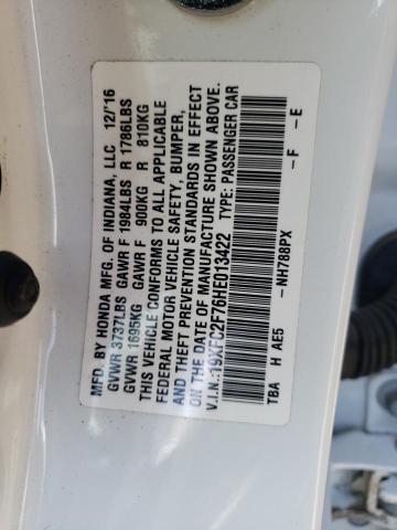 Foto 10 de la subasta – 2017 HONDA CIVIC EX con VIN 19XFC2F76HE013422