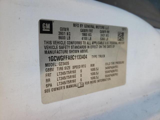 Photo 10 from auction – 2012 CHEVROLET EXPRESS G2 with VIN 1GCWGFFA8C1133404