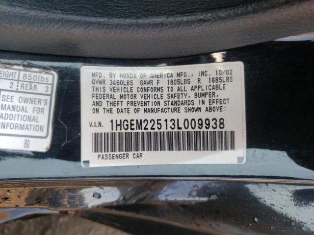 Photo 10 from auction – 2003 HONDA CIVIC LX with VIN 1HGEM22513L009938
