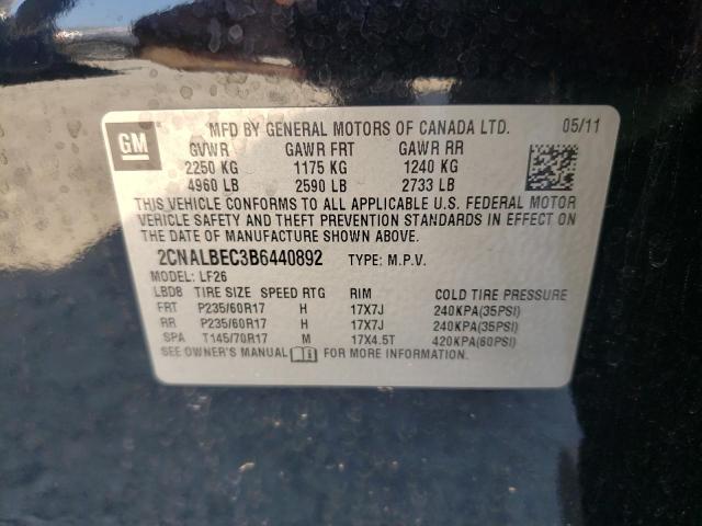 Photo 10 from auction – 2011 CHEVROLET EQUINOX LS with VIN 2CNALBEC3B6440892