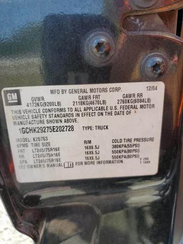 Photo 10 from auction – 2005 CHEVROLET SILVERADO with VIN 1GCHK29275E202728
