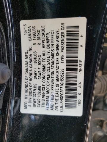 Photo 10 from auction – 2016 HONDA CIVIC EX with VIN 2HGFC2F71GH505229