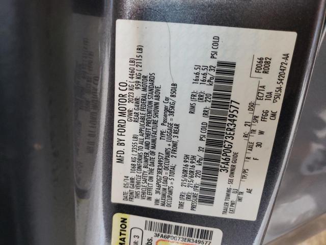 Photo 10 from auction – 2014 FORD FUSION S with VIN 3FA6P0G73ER349577
