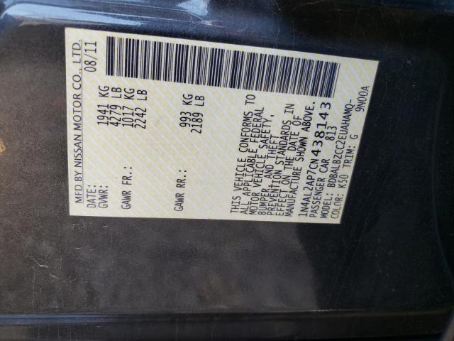 Photo 10 from auction – 2012 NISSAN ALTIMA BAS with VIN 1N4AL2AP7CN438143