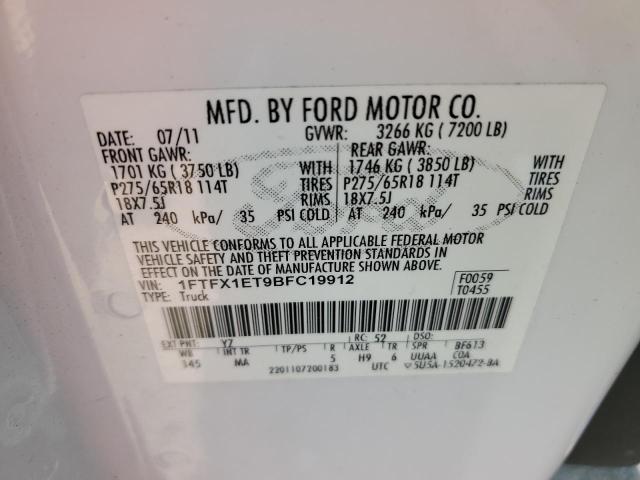 Photo 10 from auction – 2011 FORD F150 SUPER with VIN 1FTFX1ET9BFC19912