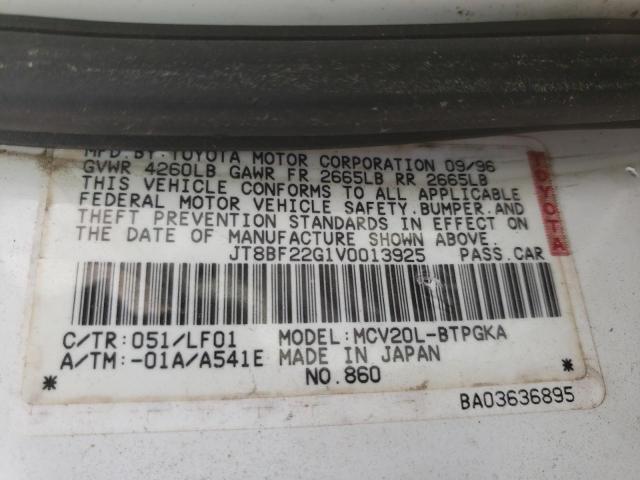Photo 10 from auction – 1997 LEXUS ES 300 with VIN JT8BF22G1V0013925