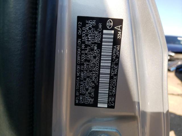 Photo 10 from auction – 2012 TOYOTA YARIS with VIN JTDJTUD30CD535270