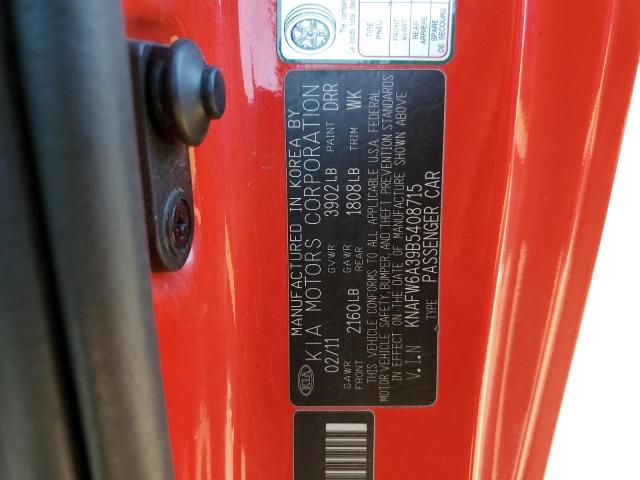 Photo 10 from auction – 2011 KIA FORTE SX with VIN KNAFW6A39B5408715