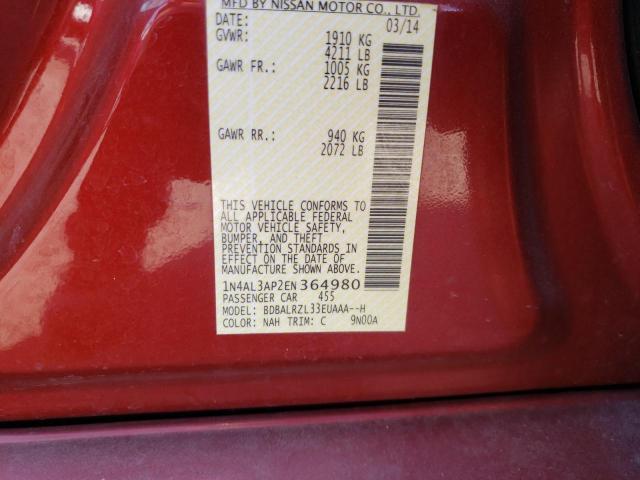 Photo 10 from auction – 2014 NISSAN ALTIMA 2.5 with VIN 1N4AL3AP2EN364980