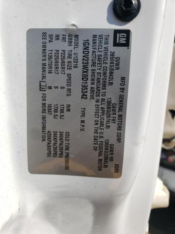 Photo 10 from auction – 2008 CHEVROLET UPLANDER L with VIN 1GNDV23WX8D195342