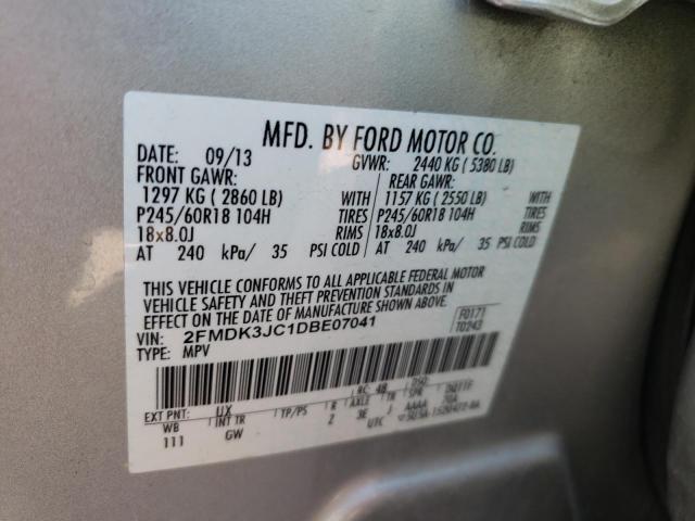 Photo 10 from auction – 2013 FORD EDGE SEL with VIN 2FMDK3JC1DBE07041