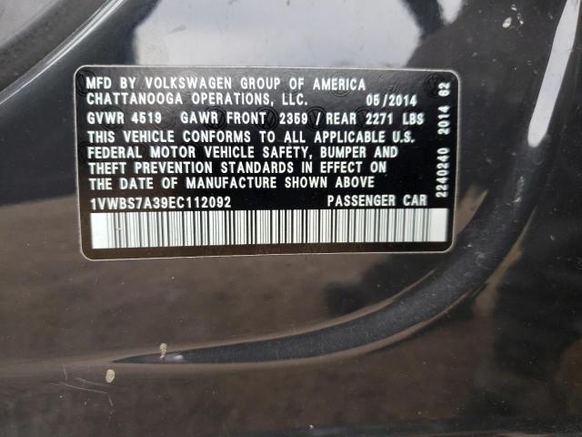 Photo 10 from auction – 2014 VOLKSWAGEN PASSAT with VIN 1VWBS7A39EC112092