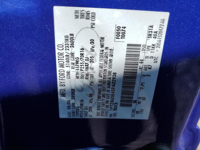 Photo 10 from auction – 2005 FORD RANGER SUP with VIN 1FTZR45E45PA02938