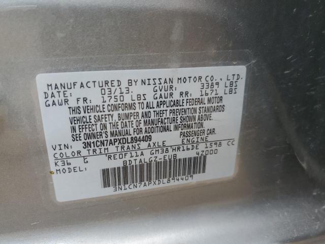 Photo 10 from auction – 2013 NISSAN VERSA S with VIN 3N1CN7APXDL894409