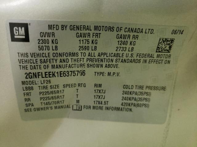 Photo 10 from auction – 2014 CHEVROLET EQUINOX LS with VIN 2GNFLEEK1E6375796