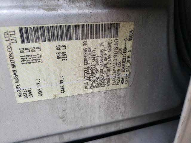 Photo 10 from auction – 2012 NISSAN ALTIMA BAS with VIN 1N4AL2AP7CC190830