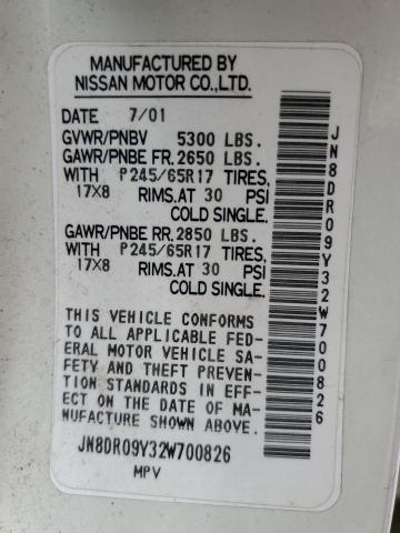 Photo 10 from auction – 2002 NISSAN PATHFINDER with VIN JN8DR09Y32W700826