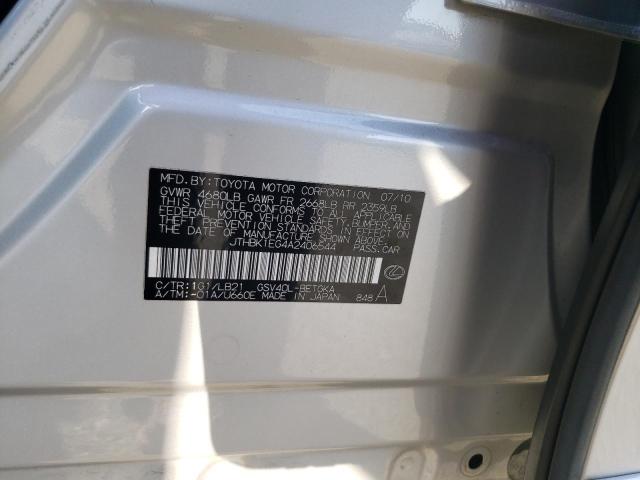 Photo 10 from auction – 2010 LEXUS ES 350 with VIN JTHBK1EG4A2406544