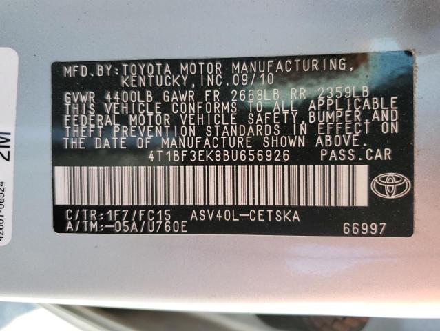 Photo 10 from auction – 2011 TOYOTA CAMRY BASE with VIN 4T1BF3EK8BU656926