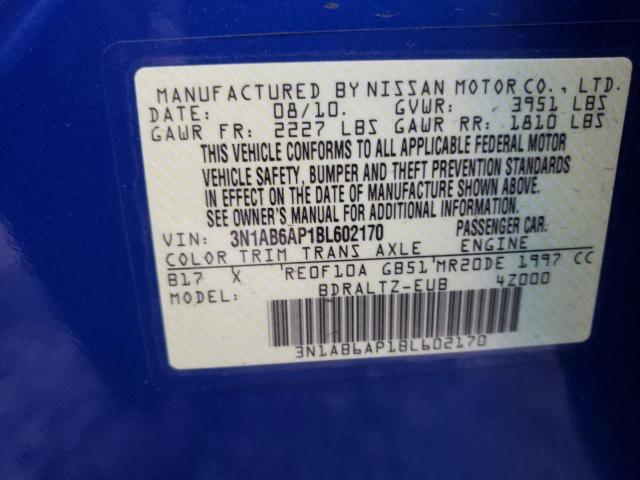 Photo 10 from auction – 2011 NISSAN SENTRA 2.0 with VIN 3N1AB6AP1BL602170