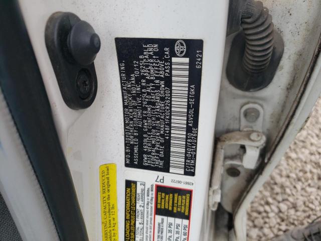 Photo 10 from auction – 2012 TOYOTA CAMRY BASE with VIN 4T4BF1FK0CR262007
